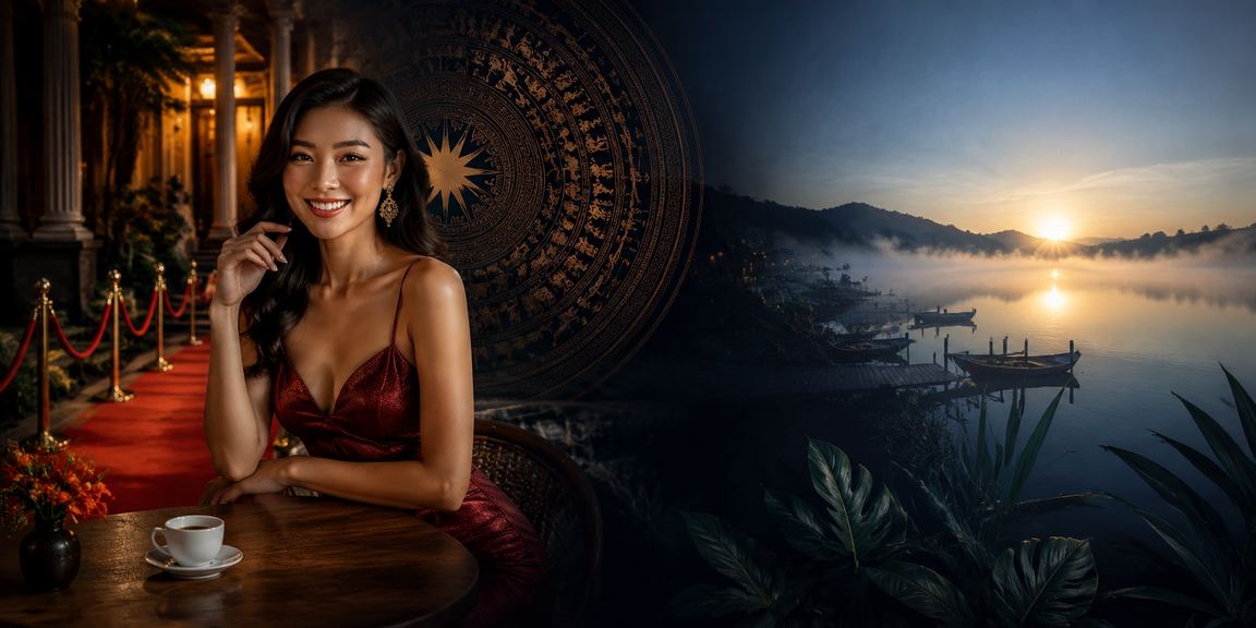 Người dùng tại Đà Lạt ngồi cà phê xem kết quả cược và cashback trên điện thoại