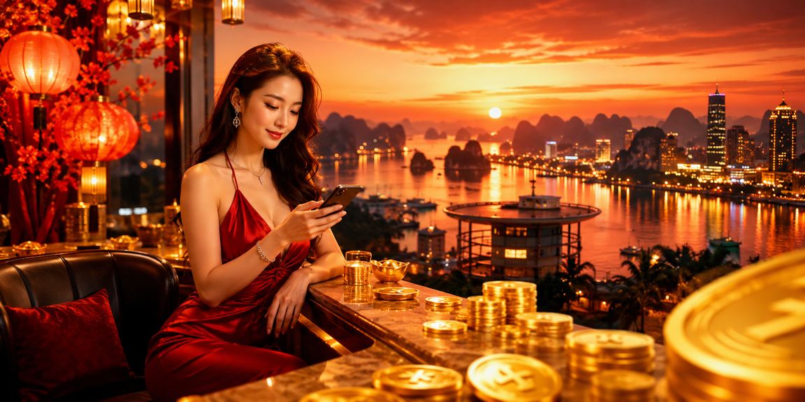 Du khách xem kèo thể thao trên điện thoại tại vịnh Hạ Long dịp Tết