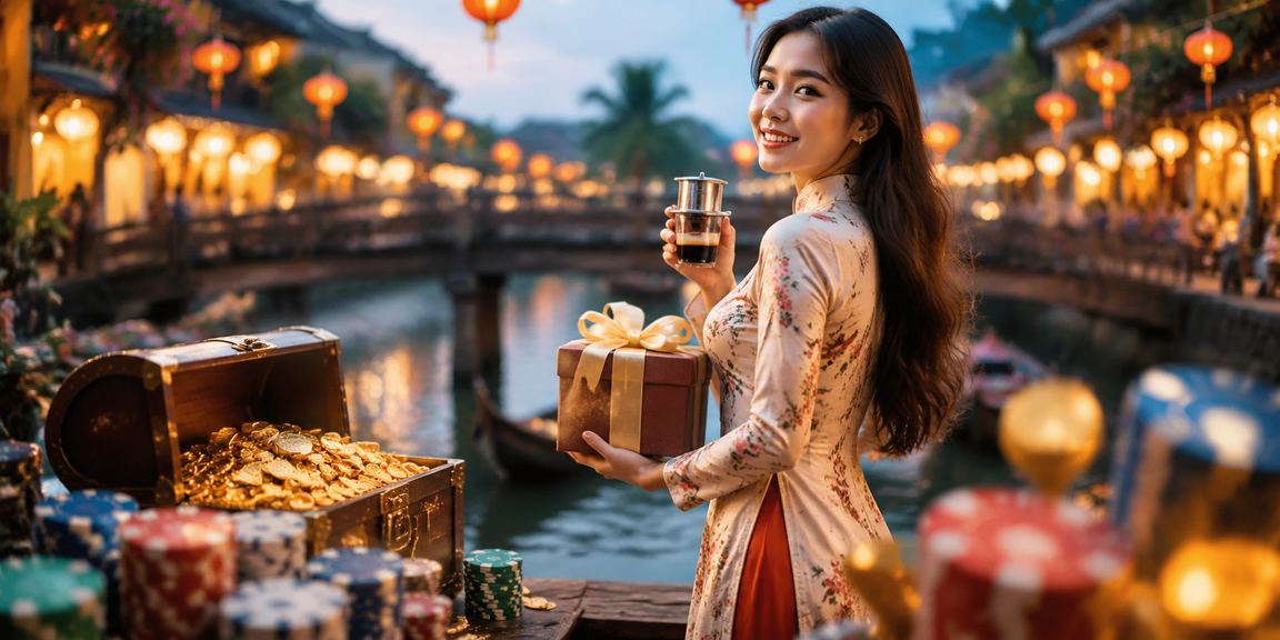 Người dùng tại Hội An nhâm nhi cà phê và xem kèo cược qua điện thoại