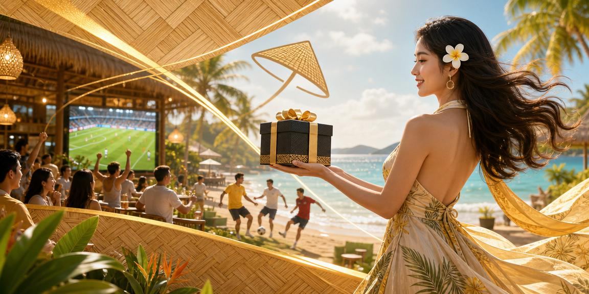 Người chơi đội nón lá tại Phú Quốc xem kết quả cược bóng đá và nhận thưởng